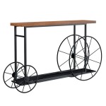 Κονσόλα Bike pakoworld χρώμα μαύρο-καρυδί 148x28x85εκ Κονσόλα Bike pakoworld χρώμα μαύρο-καρυδί 148x28x85εκ