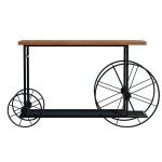 Κονσόλα Bike pakoworld χρώμα μαύρο-καρυδί 148x28x85εκ Κονσόλα Bike pakoworld χρώμα μαύρο-καρυδί 148x28x85εκ