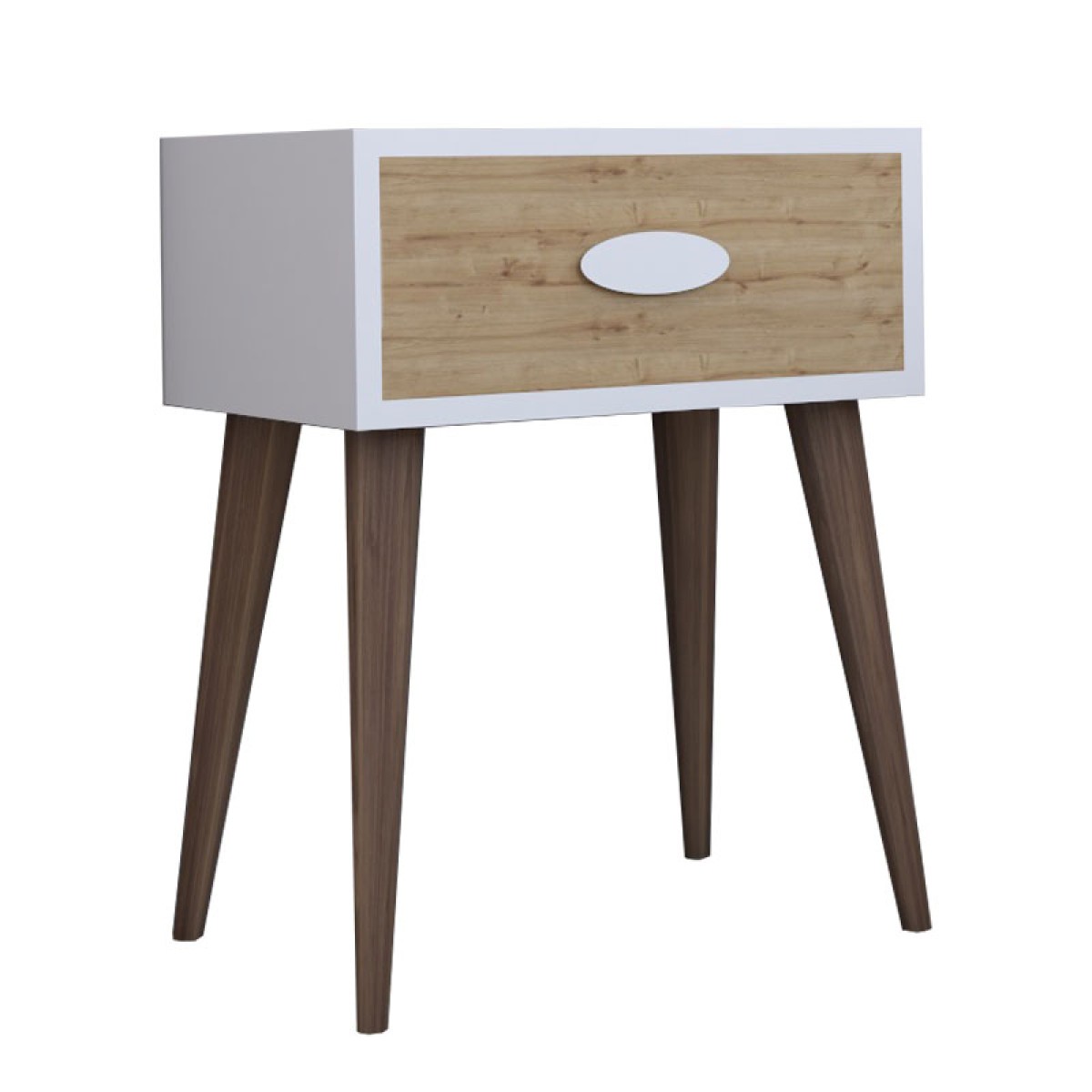Κομοδίνο Laber pakoworld με ένα συρτάρι καρυδί-λευκό-sonoma 45x30x57.5εκ Κομοδίνο Laber pakoworld με ένα συρτάρι καρυδί-λευκό-sonoma 45x30x57.5εκ