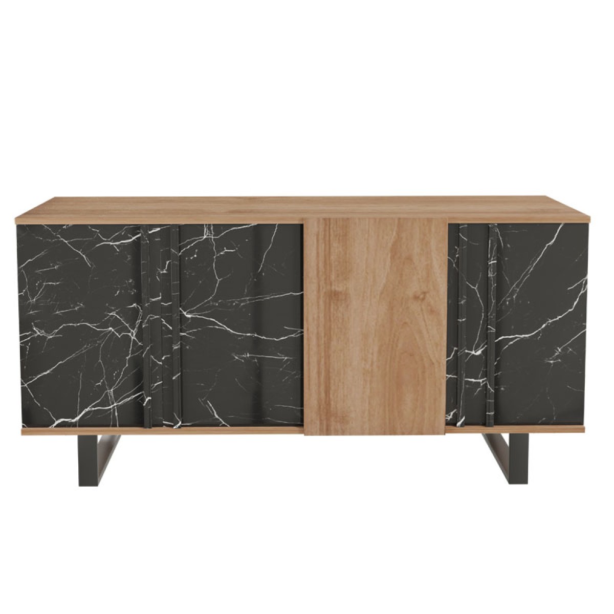 Μπουφές Amanda pakoworld καρυδί-μαύρο 160x40x78.5εκ Μπουφές Amanda pakoworld καρυδί-μαύρο 160x40x78.5εκ