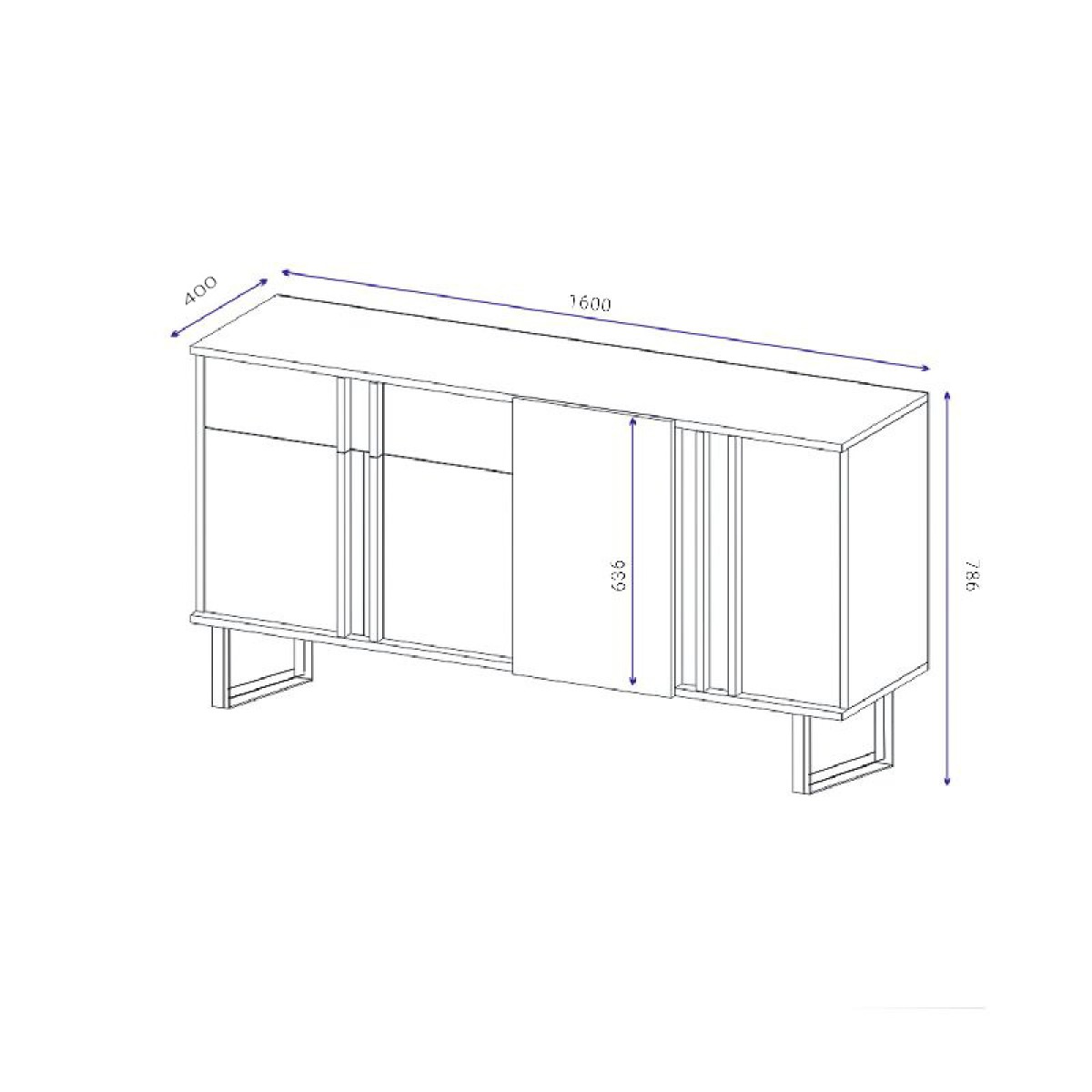 Μπουφές Amanda pakoworld καρυδί-μαύρο 160x40x78.5εκ Μπουφές Amanda pakoworld καρυδί-μαύρο 160x40x78.5εκ