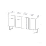 Μπουφές Amanda pakoworld καρυδί-μαύρο 160x40x78.5εκ Μπουφές Amanda pakoworld καρυδί-μαύρο 160x40x78.5εκ
