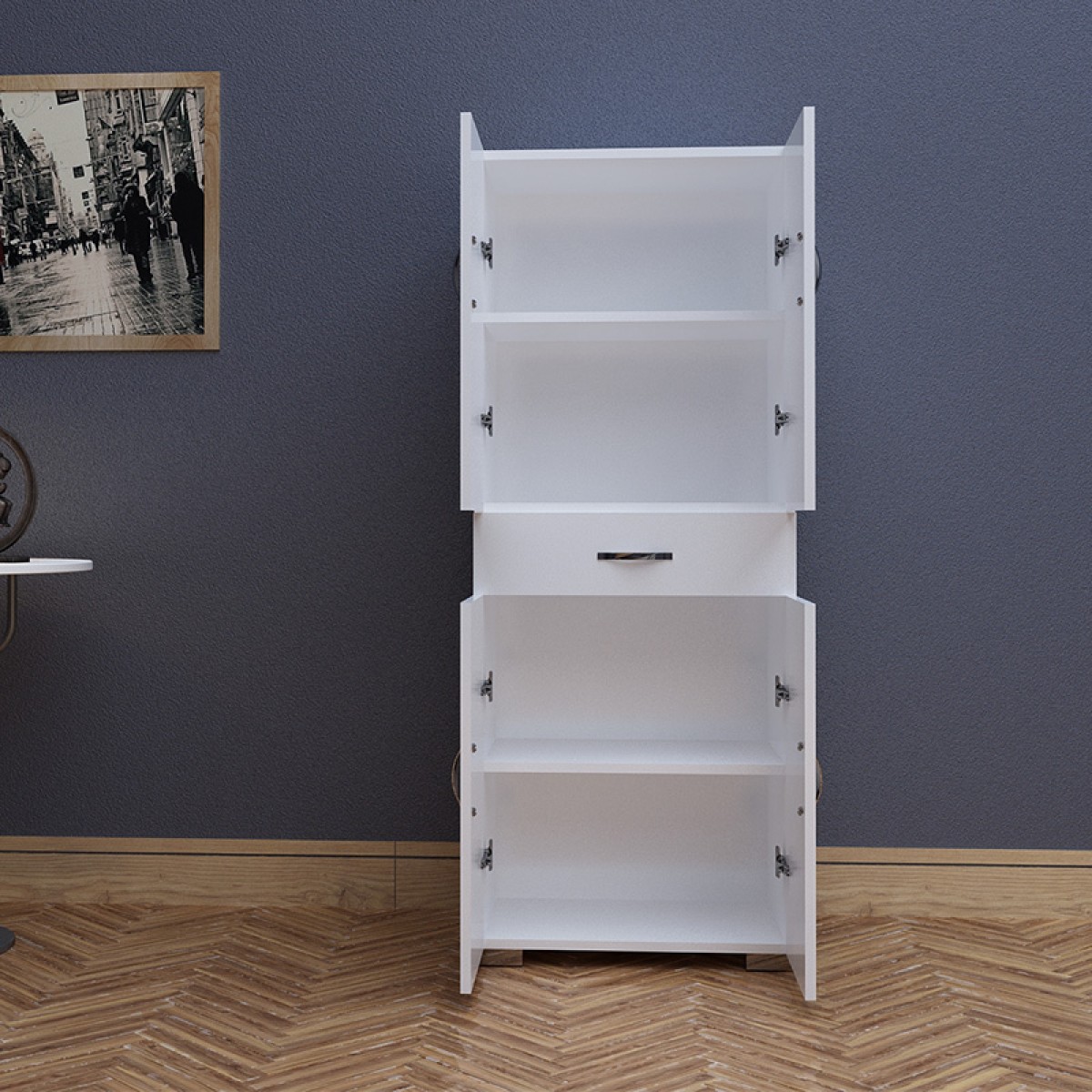 Ντουλάπα-στήλη Milou pakoworld λευκό 59x34.5x140εκ Ντουλάπα-στήλη Milou pakoworld λευκό 59x34.5x140εκ
