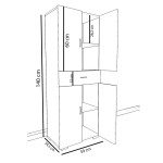 Ντουλάπα-στήλη Milou pakoworld λευκό 59x34.5x140εκ Ντουλάπα-στήλη Milou pakoworld λευκό 59x34.5x140εκ