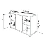 Έπιπλο εισόδου Deril pakoworld λευκό-sonoma 90x33x52.5εκ Έπιπλο εισόδου Deril pakoworld λευκό-sonoma 90x33x52.5εκ