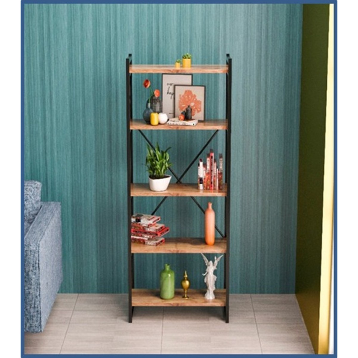 Βιβλιοθήκη Baker pakoworld καρυδί-μαύρο 66x34x180εκ Βιβλιοθήκη Baker pakoworld καρυδί-μαύρο 66x34x180εκ
