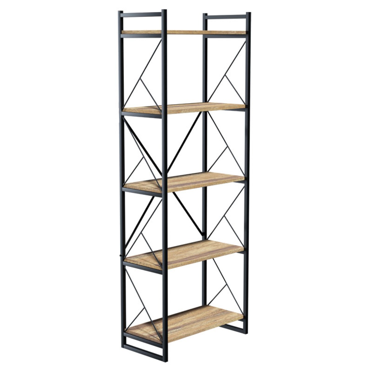 Βιβλιοθήκη Baker pakoworld καρυδί-μαύρο 66x34x180εκ Βιβλιοθήκη Baker pakoworld καρυδί-μαύρο 66x34x180εκ