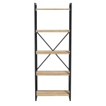 Βιβλιοθήκη Baker pakoworld καρυδί-μαύρο 66x34x180εκ Βιβλιοθήκη Baker pakoworld καρυδί-μαύρο 66x34x180εκ