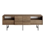 Έπιπλο τηλεόρασης Kevan pakoworld καρυδί-μαύρο πόδι 180x35x65εκ Έπιπλο τηλεόρασης Kevan pakoworld καρυδί-μαύρο πόδι 180x35x65εκ