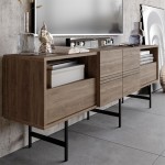 Έπιπλο τηλεόρασης Kevan pakoworld καρυδί-μαύρο πόδι 180x35x65εκ Έπιπλο τηλεόρασης Kevan pakoworld καρυδί-μαύρο πόδι 180x35x65εκ