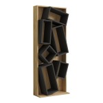 Βιβλιοθήκη Jamey pakoworld φυσικό-ανθρακί 60x24x153,6εκ Βιβλιοθήκη Jamey pakoworld φυσικό-ανθρακί 60x24x153,6εκ