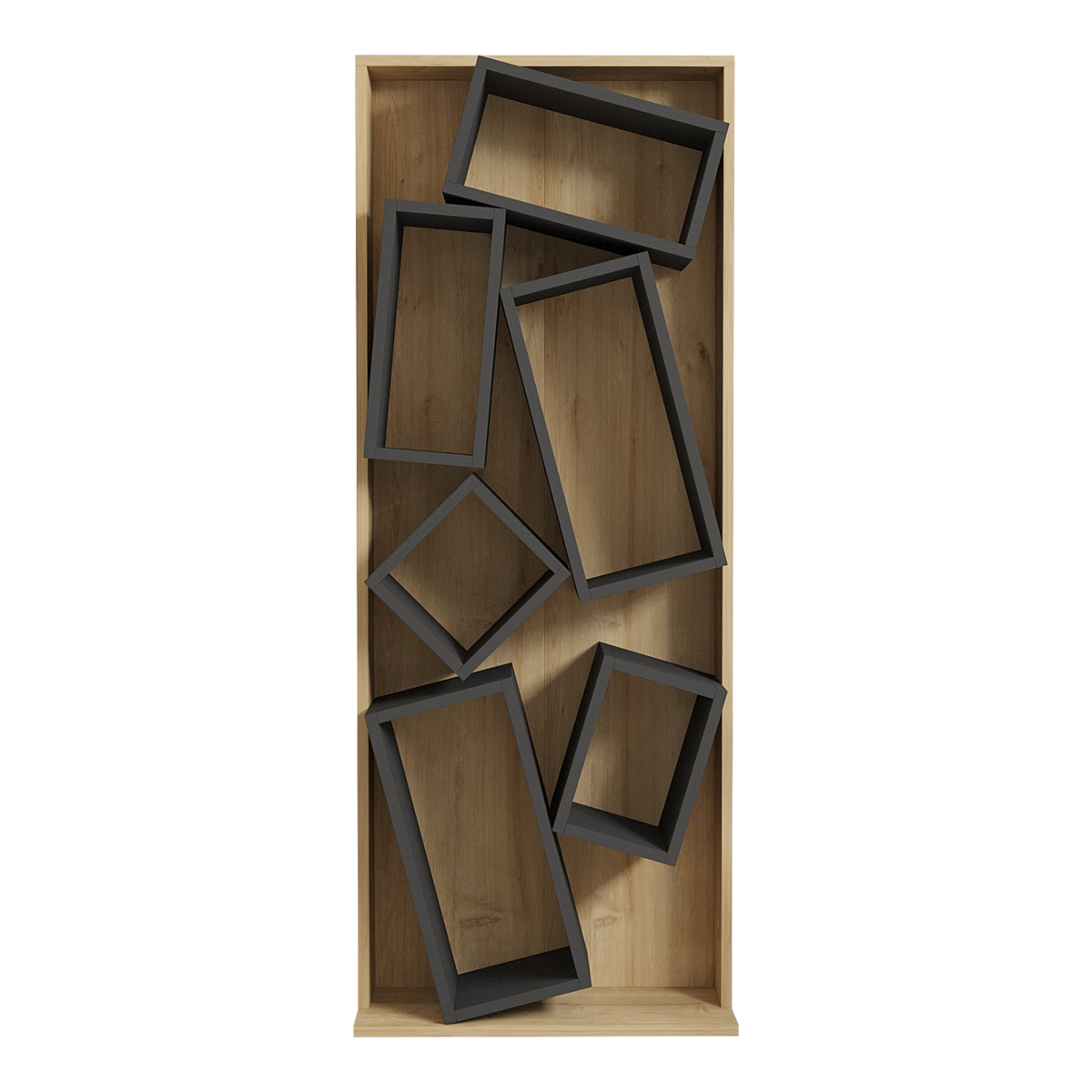 Βιβλιοθήκη Jamey pakoworld φυσικό-ανθρακί 60x24x153,6εκ Βιβλιοθήκη Jamey pakoworld φυσικό-ανθρακί 60x24x153,6εκ
