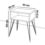 Κομοδίνο Naida pakoworld μαύρο μαρμάρου μελαμίνης 45x30x59εκ Κομοδίνο Naida pakoworld μαύρο μαρμάρου μελαμίνης 45x30x59εκ