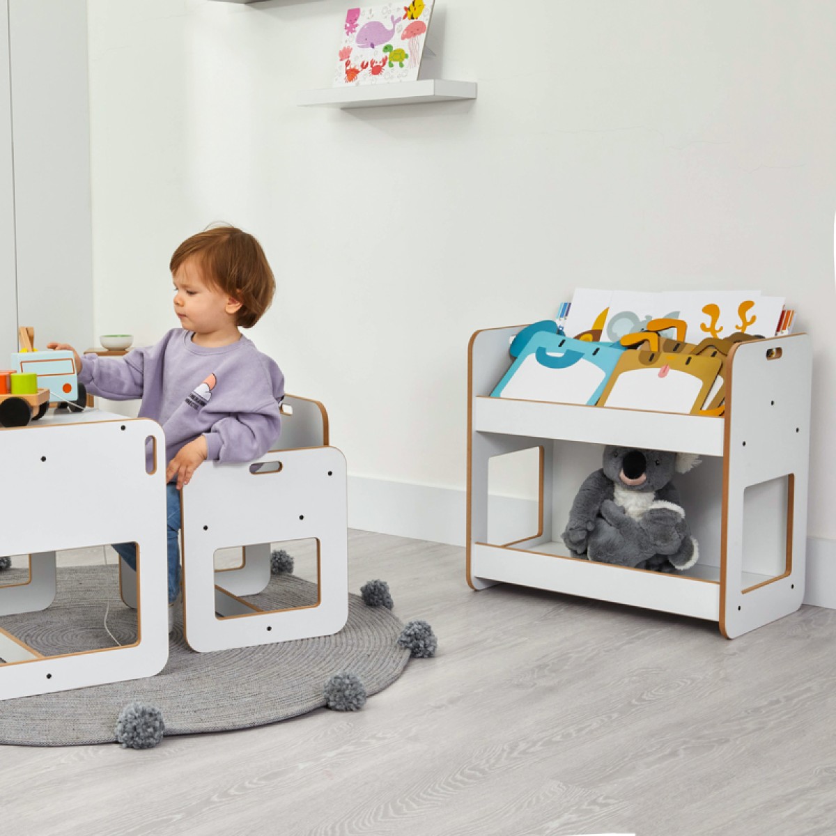 Ραφιέρα Dovere pakoworld λευκό mdf 56x34x55εκ Ραφιέρα Dovere pakoworld λευκό mdf 56x34x55εκ