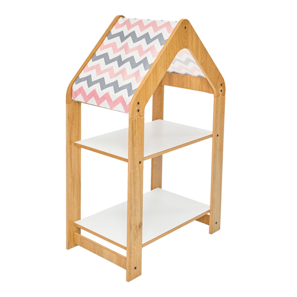 Ραφιέρα Montessori Zoilen pakoworld φυσικό-λευκό-ροζ mdf 50x30x80εκ Ραφιέρα Montessori Zoilen pakoworld φυσικό-λευκό-ροζ mdf 50x30x80εκ