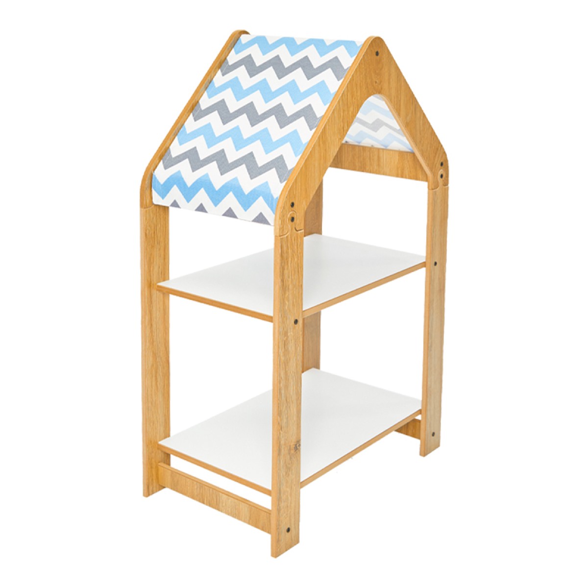 Ραφιέρα Montessori Zoilen pakoworld φυσικό-λευκό-μπλε mdf 50x30x80εκ Ραφιέρα Montessori Zoilen pakoworld φυσικό-λευκό-μπλε mdf 50x30x80εκ