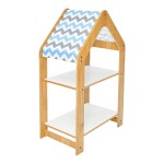 Ραφιέρα Montessori Zoilen pakoworld φυσικό-λευκό-μπλε mdf 50x30x80εκ Ραφιέρα Montessori Zoilen pakoworld φυσικό-λευκό-μπλε mdf 50x30x80εκ