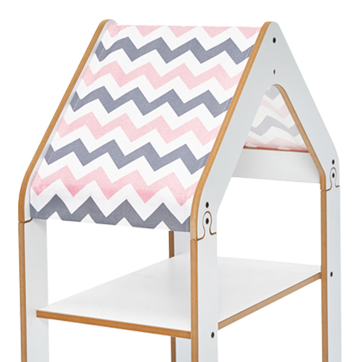 Ραφιέρα Montessori Zoilen pakoworld λευκό-ροζ mdf 50x30x80εκ Ραφιέρα Montessori Zoilen pakoworld λευκό-ροζ mdf 50x30x80εκ