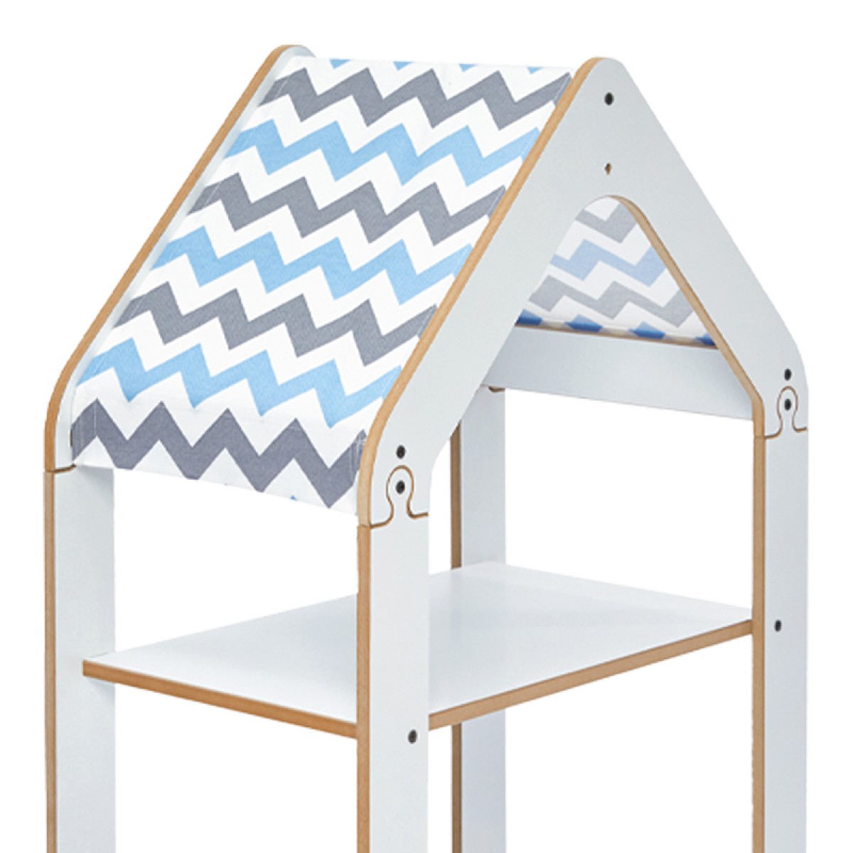 Ραφιέρα Montessori Zoilen pakoworld λευκό-μπλε mdf 50x30x80εκ Ραφιέρα Montessori Zoilen pakoworld λευκό-μπλε mdf 50x30x80εκ