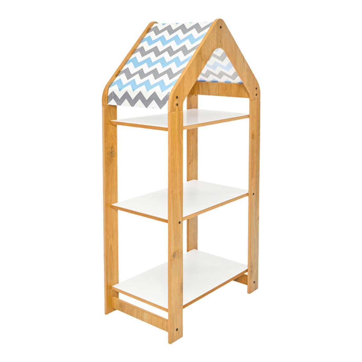 Ραφιέρα Montessori Zoilen I pakoworld λευκό-φυσικό-μπλε mdf 50x30x100εκ Ραφιέρα Montessori Zoilen I pakoworld λευκό-φυσικό-μπλε mdf 50x30x100εκ