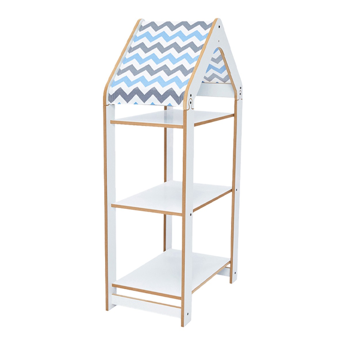 Ραφιέρα Montessori Zoilen I pakoworld λευκό-μπλε mdf 50x30x100εκ Ραφιέρα Montessori Zoilen I pakoworld λευκό-μπλε mdf 50x30x100εκ