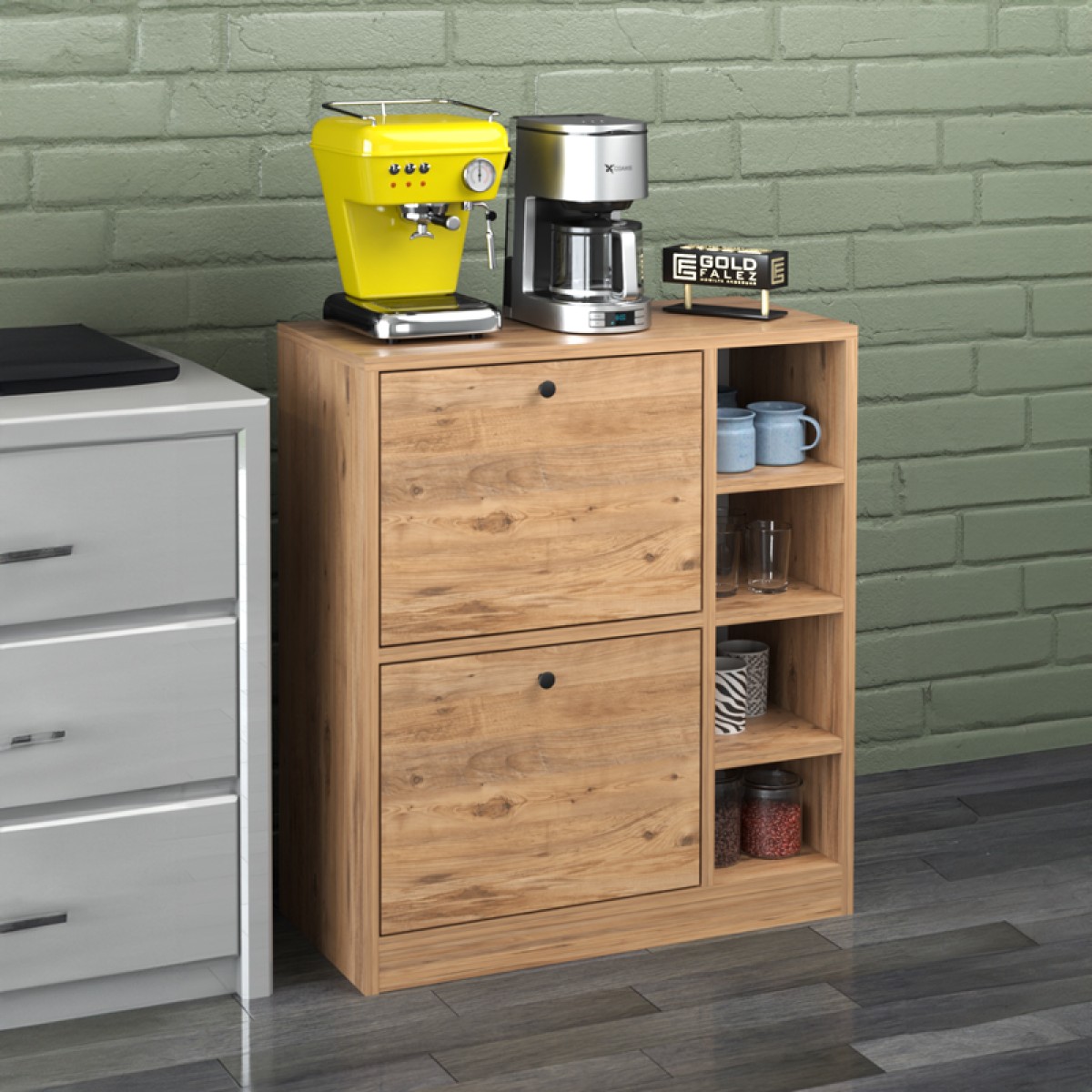 Ντουλάπι Gist pakoworld μελαμίνη σε φυσική απόχρωση 70x33x80εκ Ντουλάπι Gist pakoworld μελαμίνη σε φυσική απόχρωση 70x33x80εκ