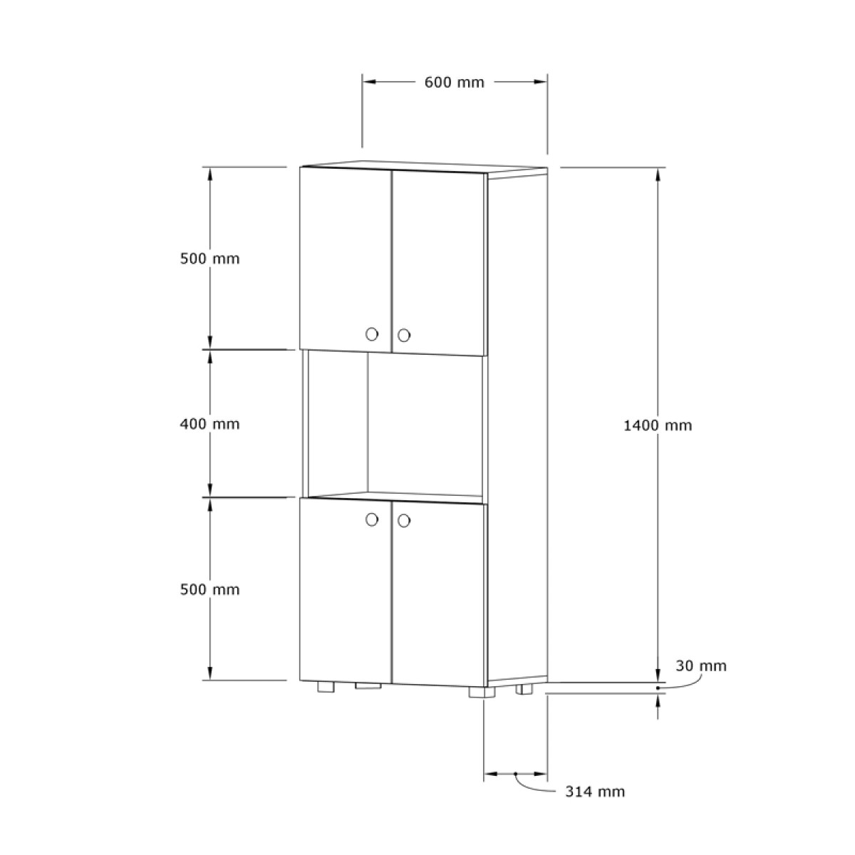 Ντουλάπα κουζίνας Guzel pakoworld σε καρυδί απόχρωση 60x31.4x140εκ Ντουλάπα κουζίνας Guzel pakoworld σε καρυδί απόχρωση 60x31.4x140εκ
