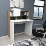 Γραφείο εργασίας Koogi pakoworld σε oak-λευκή απόχρωση 94x60x118εκ Γραφείο εργασίας Koogi pakoworld σε oak-λευκή απόχρωση 94x60x118εκ