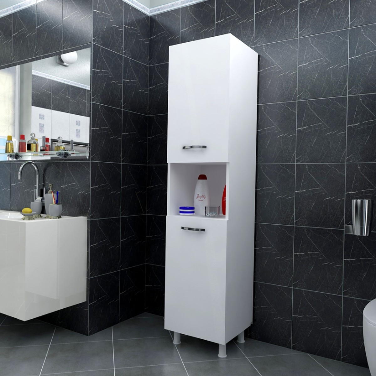 Ντουλάπα-στήλη Wanka pakoworld σε λευκή απόχρωση 30x32x144εκ Ντουλάπα-στήλη Wanka pakoworld σε λευκή απόχρωση 30x32x144εκ