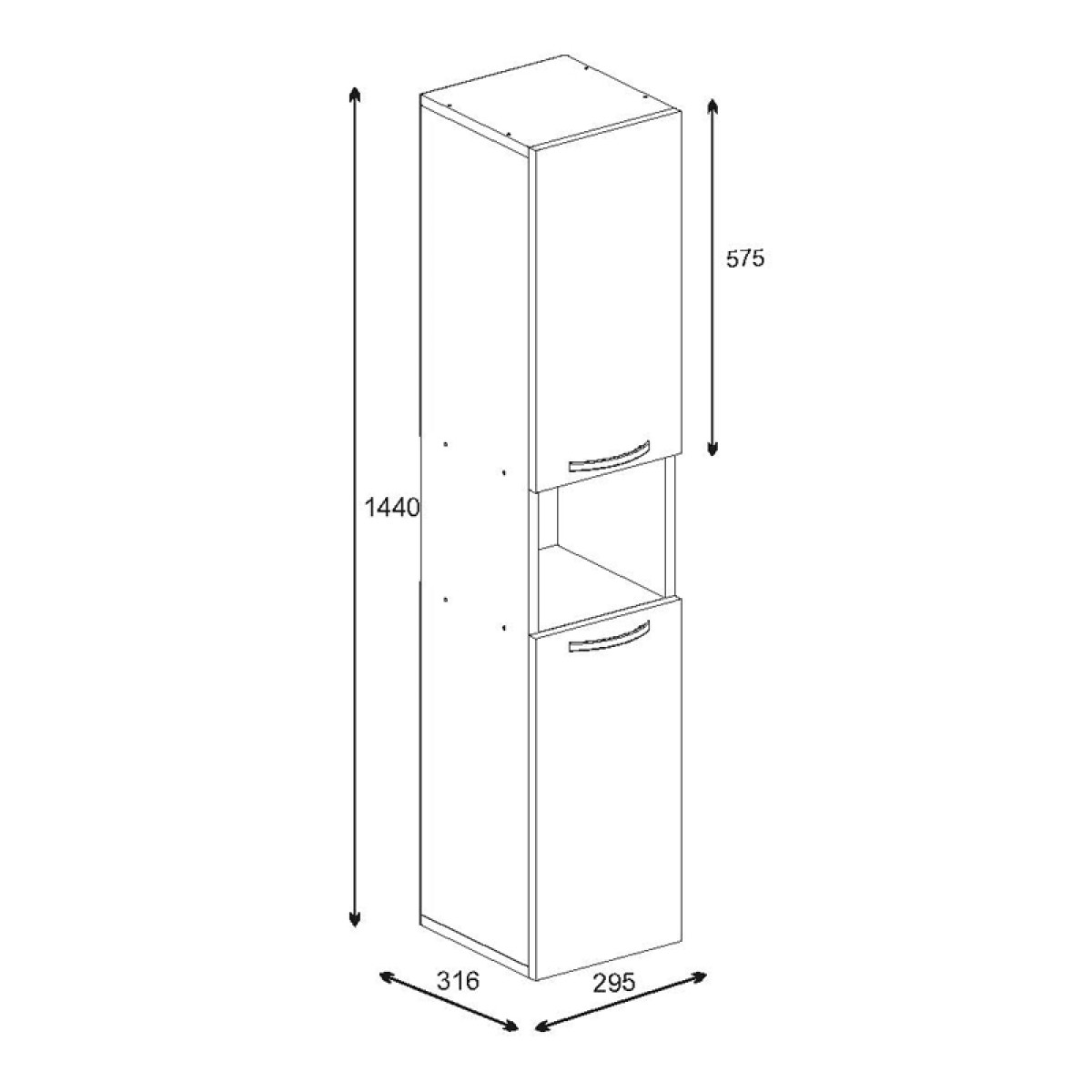 Ντουλάπα-στήλη Wanka pakoworld σε λευκή απόχρωση 30x32x144εκ Ντουλάπα-στήλη Wanka pakoworld σε λευκή απόχρωση 30x32x144εκ