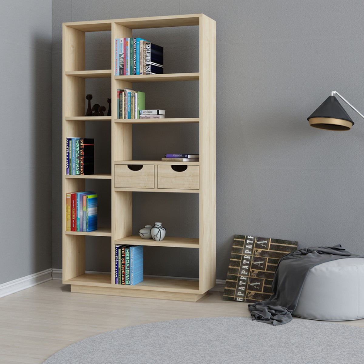 Βιβλιοθήκη με συρτάρια Dakin pakoworld σε oak απόχρωση 80x25x190εκ Βιβλιοθήκη με συρτάρια Dakin pakoworld σε oak απόχρωση 80x25x190εκ