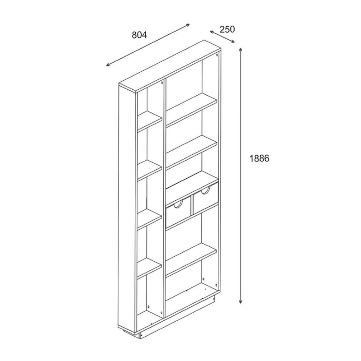 Βιβλιοθήκη με συρτάρια Dakin pakoworld σε oak απόχρωση 80x25x190εκ Βιβλιοθήκη με συρτάρια Dakin pakoworld σε oak απόχρωση 80x25x190εκ