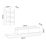 Έπιπλο τηλεόρασης Rumba pakoworld σε λευκή-oak απόχρωση 180x30x31εκ Έπιπλο τηλεόρασης Rumba pakoworld σε λευκή-oak απόχρωση 180x30x31εκ