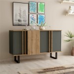 Μπουφές Amanda I pakoworld σε ανθρακί-καρυδί απόχρωση 160x74x79εκ Μπουφές Amanda I pakoworld σε ανθρακί-καρυδί απόχρωση 160x74x79εκ