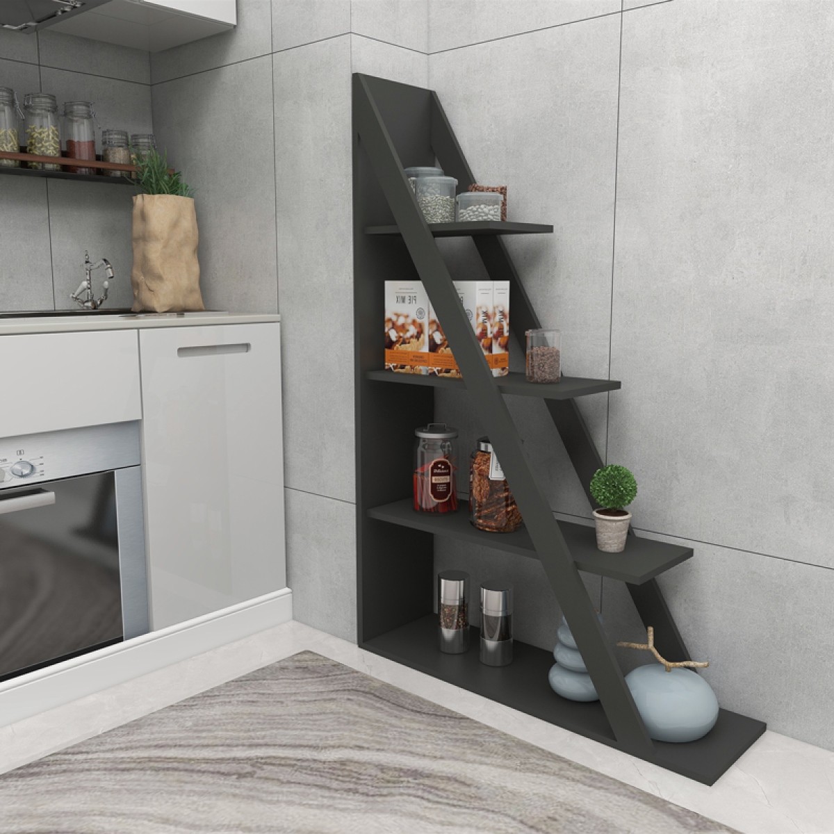 Βιβλιοθήκη Quina pakoworld σε ανθρακί απόχρωση 100x30x150εκ Βιβλιοθήκη Quina pakoworld σε ανθρακί απόχρωση 100x30x150εκ