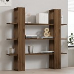 Βιβλιοθήκη Yotek pakoworld σε καρυδί απόχρωση 120x23x120εκ Βιβλιοθήκη Yotek pakoworld σε καρυδί απόχρωση 120x23x120εκ