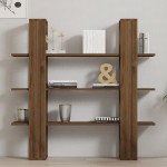 Βιβλιοθήκη Yotek pakoworld σε καρυδί απόχρωση 120x23x120εκ Βιβλιοθήκη Yotek pakoworld σε καρυδί απόχρωση 120x23x120εκ