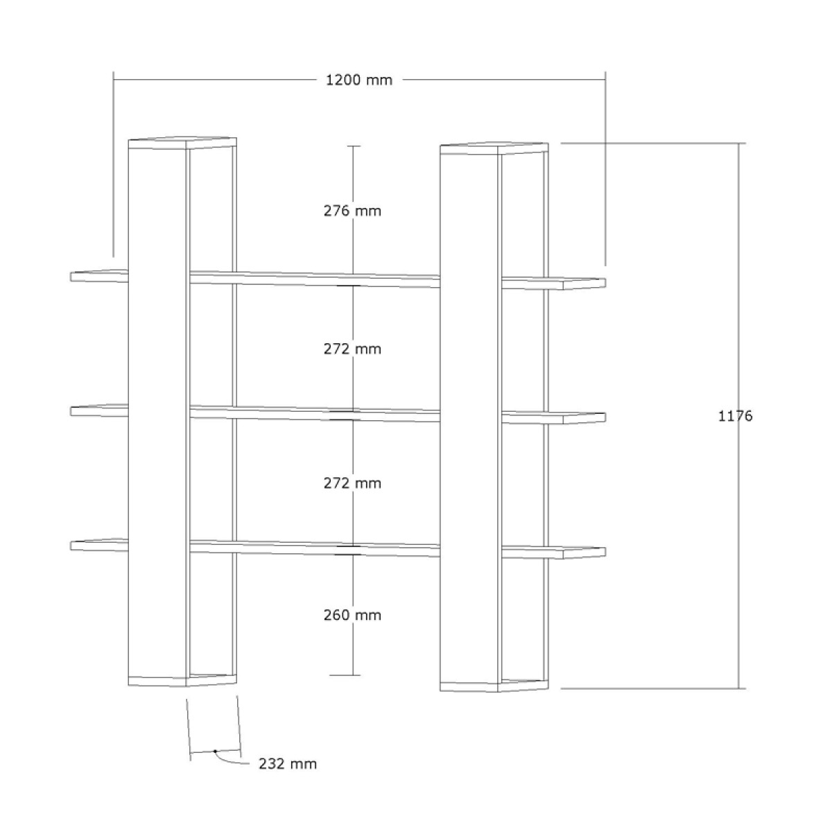 Βιβλιοθήκη Yotek pakoworld σε καρυδί απόχρωση 120x23x120εκ Βιβλιοθήκη Yotek pakoworld σε καρυδί απόχρωση 120x23x120εκ