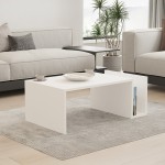 Τραπέζι σαλονιού Poko pakoworld σε λευκή απόχρωση 86.8x50x32,4εκ