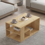 Τραπέζι σαλονιού Sobu pakoworld σε oak απόχρωση 80x50x40εκ Τραπέζι σαλονιού Sobu pakoworld σε oak απόχρωση 80x50x40εκ