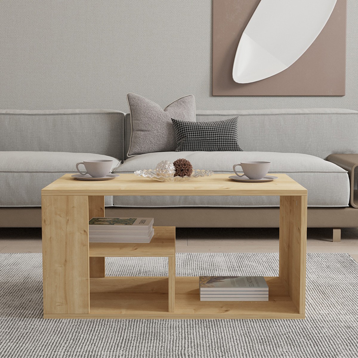 Τραπέζι σαλονιού Sobu pakoworld σε oak απόχρωση 80x50x40εκ Τραπέζι σαλονιού Sobu pakoworld σε oak απόχρωση 80x50x40εκ