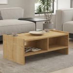Τραπέζι σαλονιού Tiena pakoworld σε oak απόχρωση 90x50x35εκ Τραπέζι σαλονιού Tiena pakoworld σε oak απόχρωση 90x50x35εκ