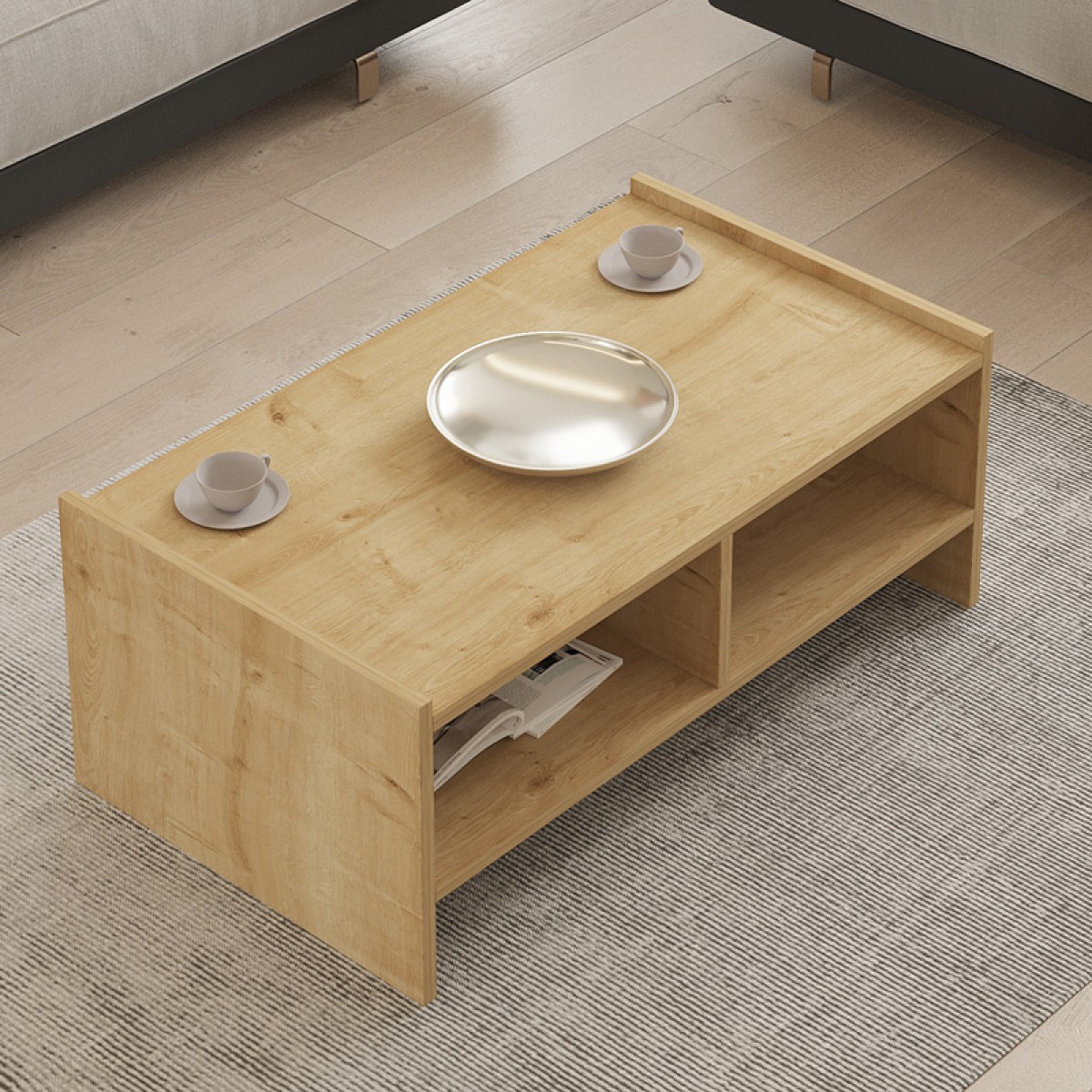 Τραπέζι σαλονιού Tiena pakoworld σε oak απόχρωση 90x50x35εκ Τραπέζι σαλονιού Tiena pakoworld σε oak απόχρωση 90x50x35εκ