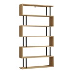 Βιβλιοθήκη Ziza pakoworld σε oak απόχρωση 90x22x162.6εκ Βιβλιοθήκη Ziza pakoworld σε oak απόχρωση 90x22x162.6εκ