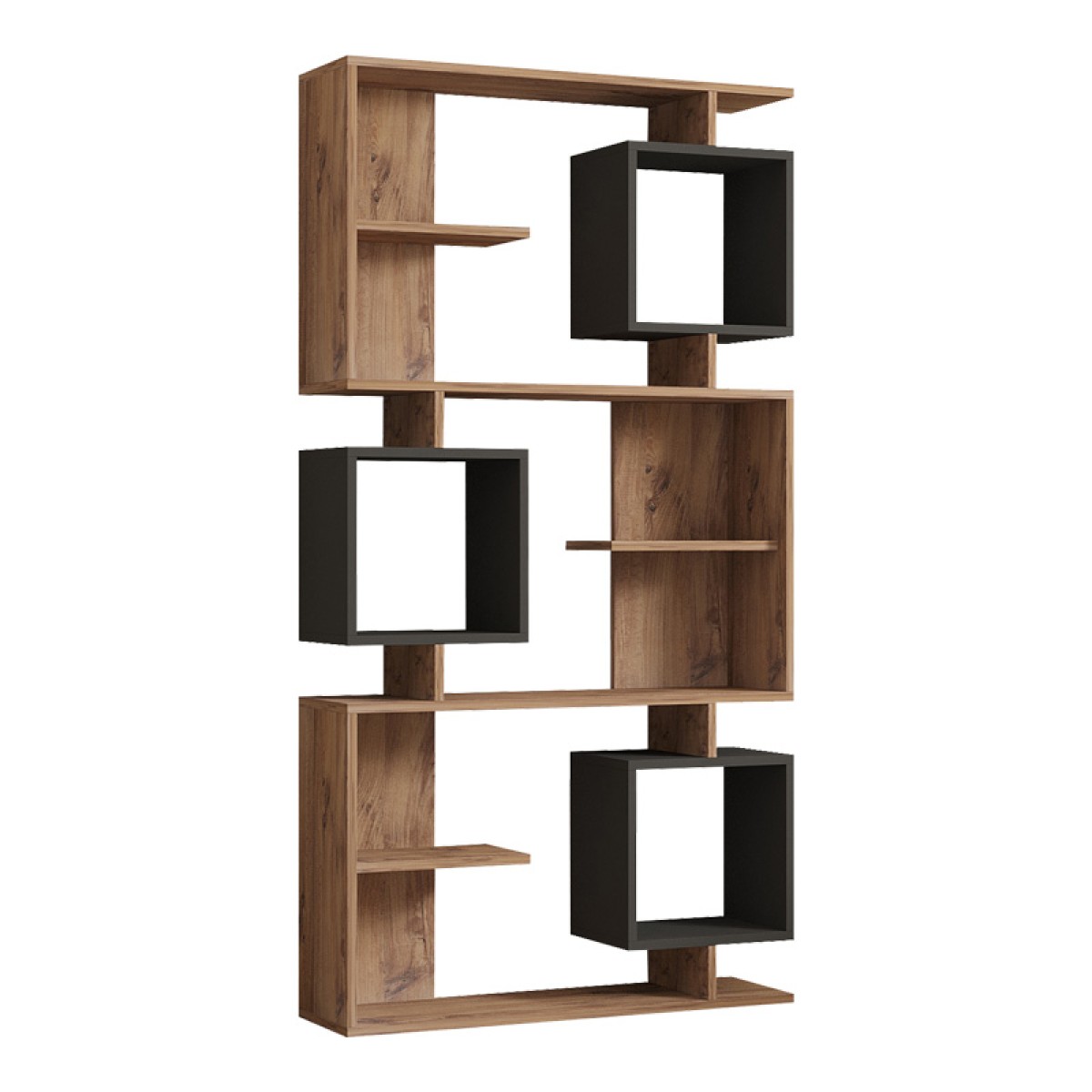 Βιβλιοθήκη Cubix pakoworld σε sonoma-ανθρακί απόχρωση 90x24,6x171,90εκ Βιβλιοθήκη Cubix pakoworld σε sonoma-ανθρακί απόχρωση 90x24,6x171,90εκ