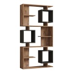 Βιβλιοθήκη Cubix pakoworld σε sonoma-ανθρακί απόχρωση 90x24,6x171,90εκ Βιβλιοθήκη Cubix pakoworld σε sonoma-ανθρακί απόχρωση 90x24,6x171,90εκ