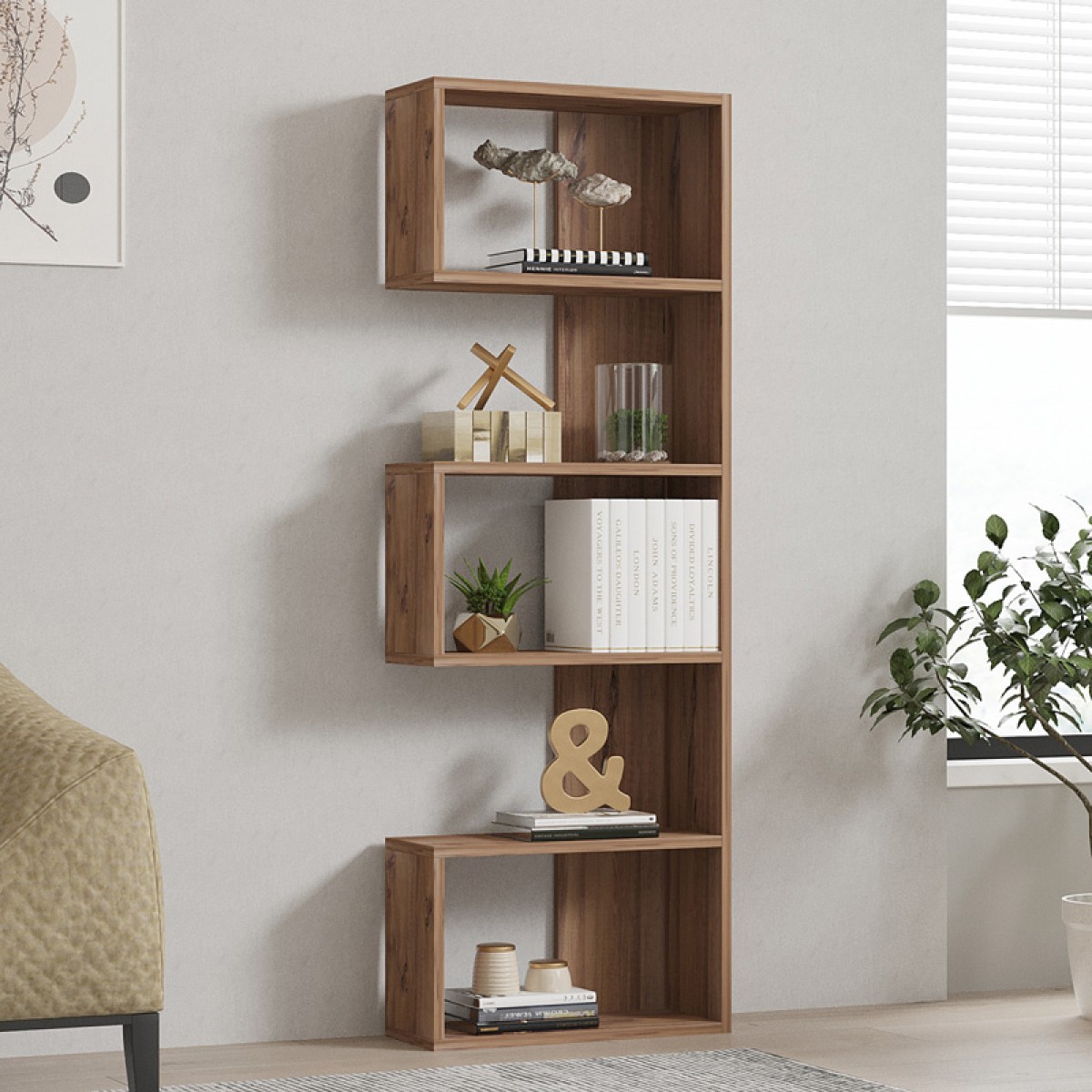 Βιβλιοθήκη Cascade pakoworld σε sonoma απόχρωση 51.8x22x150εκ Βιβλιοθήκη Cascade pakoworld σε sonoma απόχρωση 51.8x22x150εκ