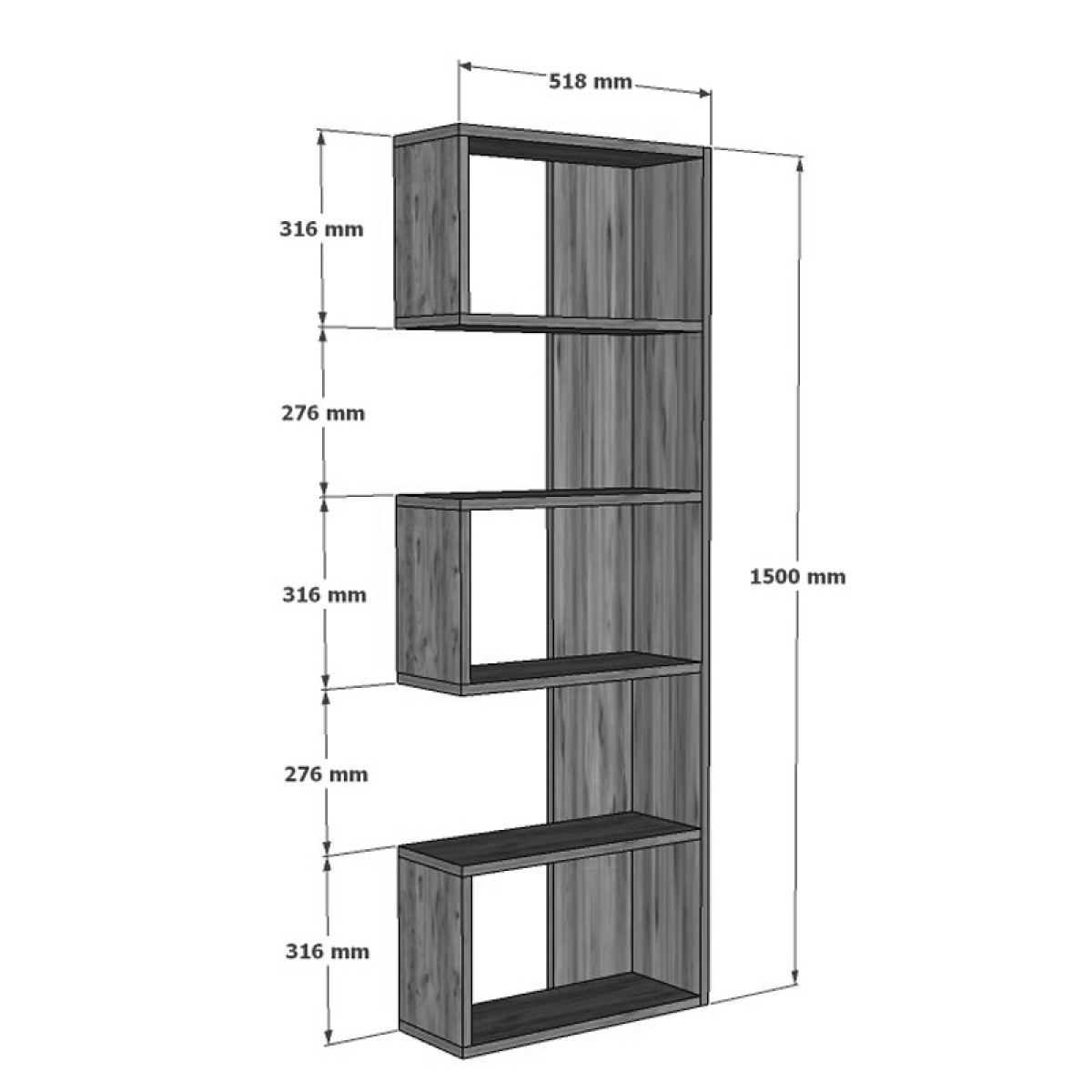 Βιβλιοθήκη Cascade pakoworld σε sonoma απόχρωση 51.8x22x150εκ Βιβλιοθήκη Cascade pakoworld σε sonoma απόχρωση 51.8x22x150εκ