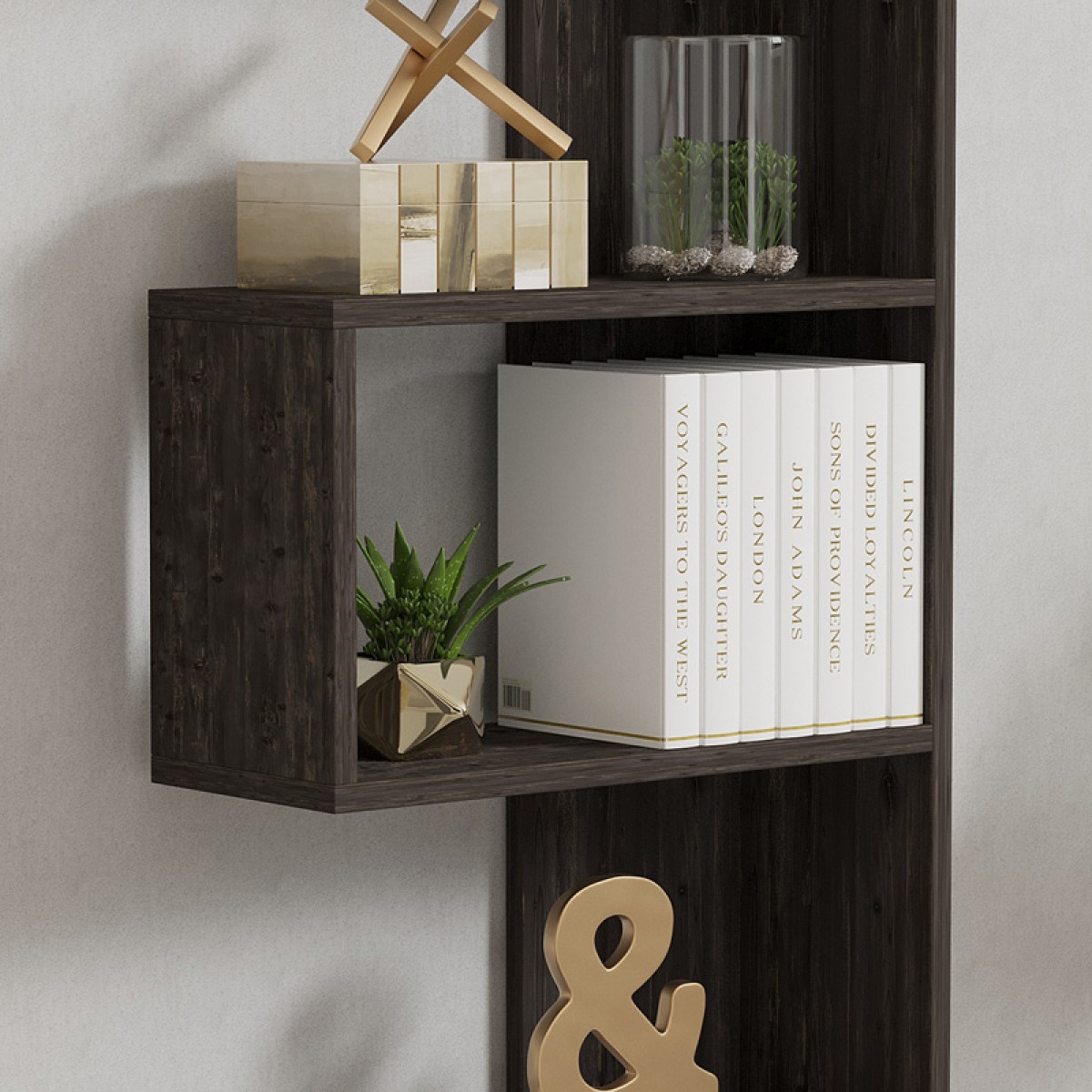 Βιβλιοθήκη Cascade pakoworld σε σκούρο καρυδί απόχρωση 51.8x22x150εκ Βιβλιοθήκη Cascade pakoworld σε σκούρο καρυδί απόχρωση 51.8x22x150εκ
