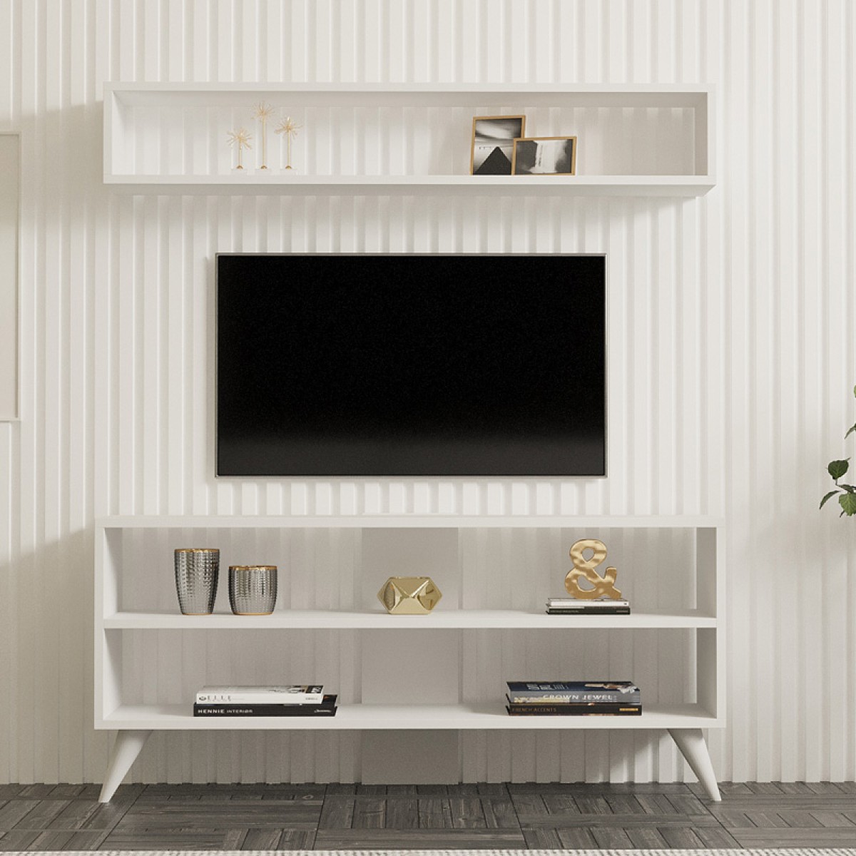 Σύνθετο σαλονιού Prestige pakoworld σε λευκή απόχρωση 120x29,6x50εκ Σύνθετο σαλονιού Prestige pakoworld σε λευκή απόχρωση 120x29,6x50εκ